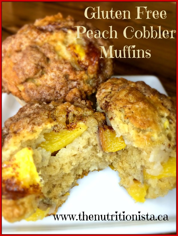 Gluten Free Peach Cobbler Muffins - Nutritionista